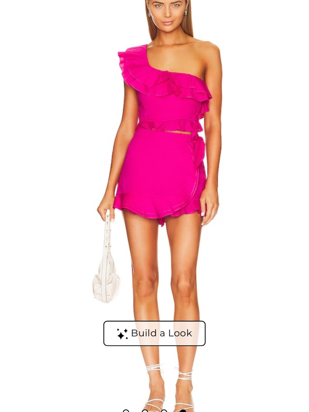 Show Me Your MuMu Hot Pink Ruffle One-Shoulder Skort Set - Picture 8 of 9
